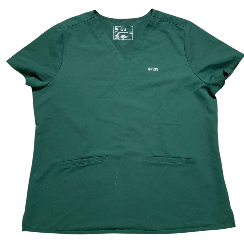Figs Technical Collection Multi Pocket Scrub Top Hunter Green XXL 1000153